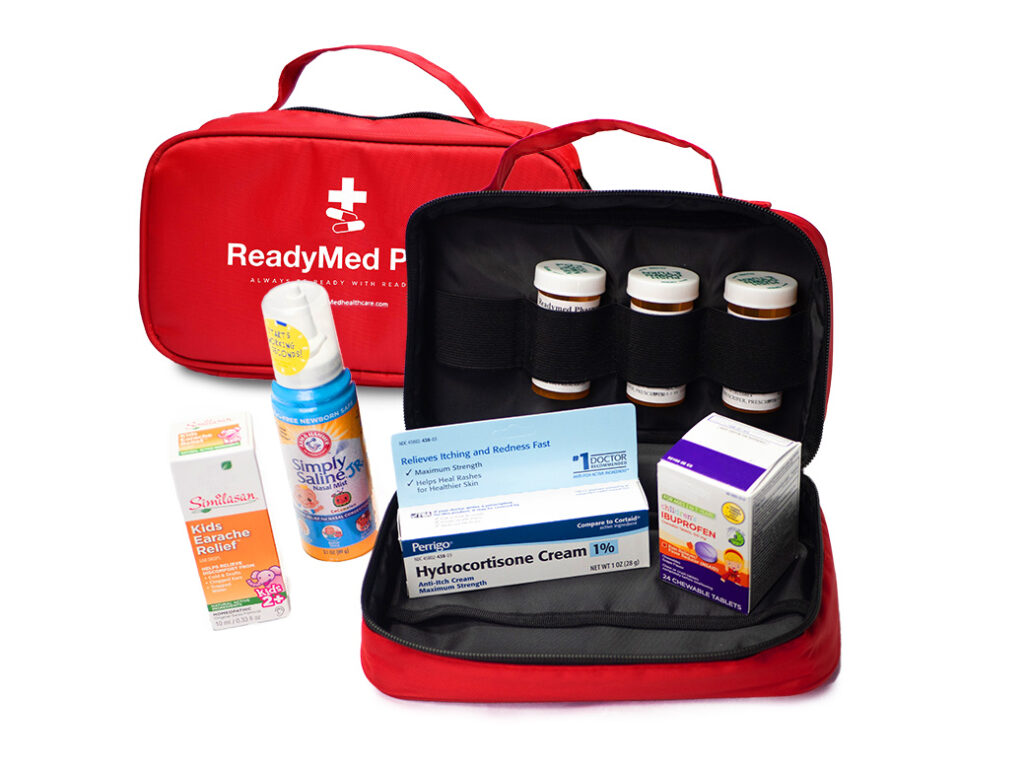 ReadyMed Pediatric Pack open with contents